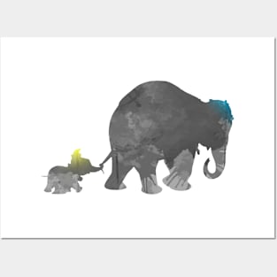 Elephant Inspired Silhouette Posters and Art